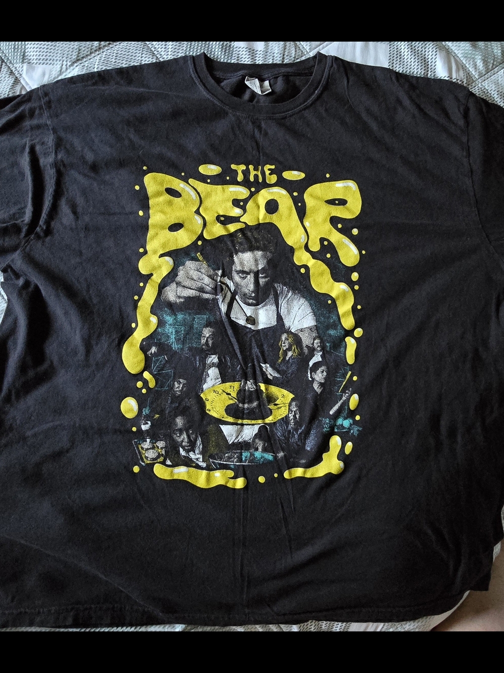 Comfort Colors Black Short Sleeve Tee with Yellow 'The Bear' Graphic